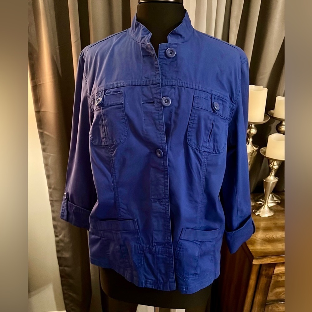 Chico’s Salt Wash Nautical Coastal Lightweight Lifestyle Jacket